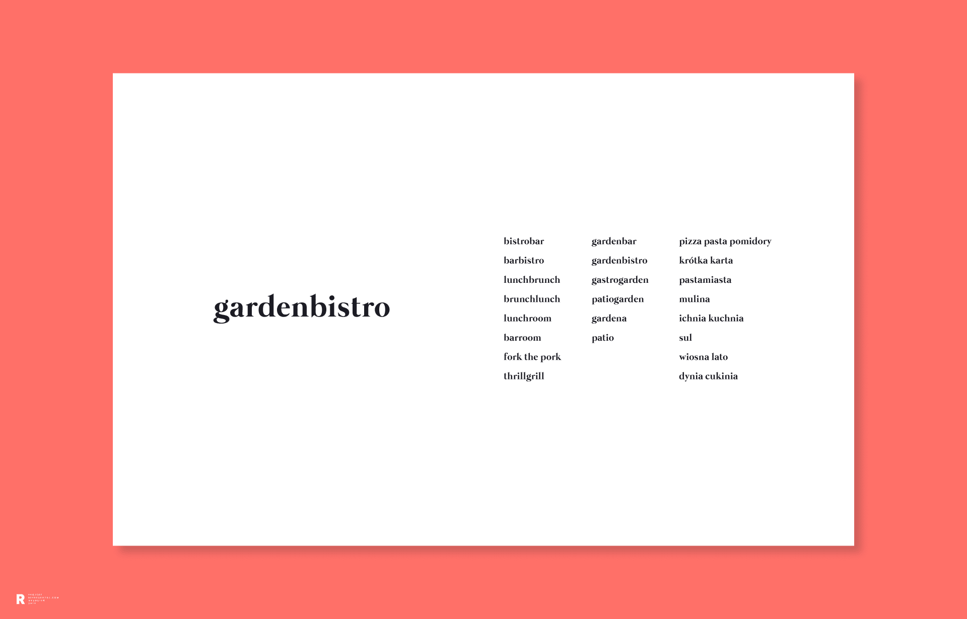 Gardenbistro – nazwa i branding